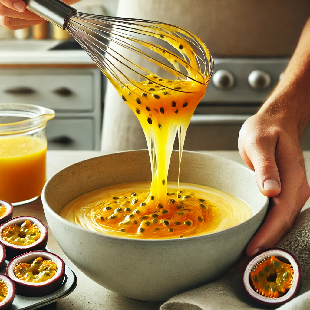 Adding passion fruit pulp